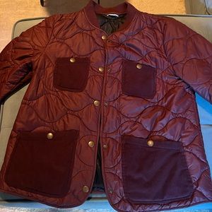 LL Bean Women Packaway Quilted Jacket Size M Maroon